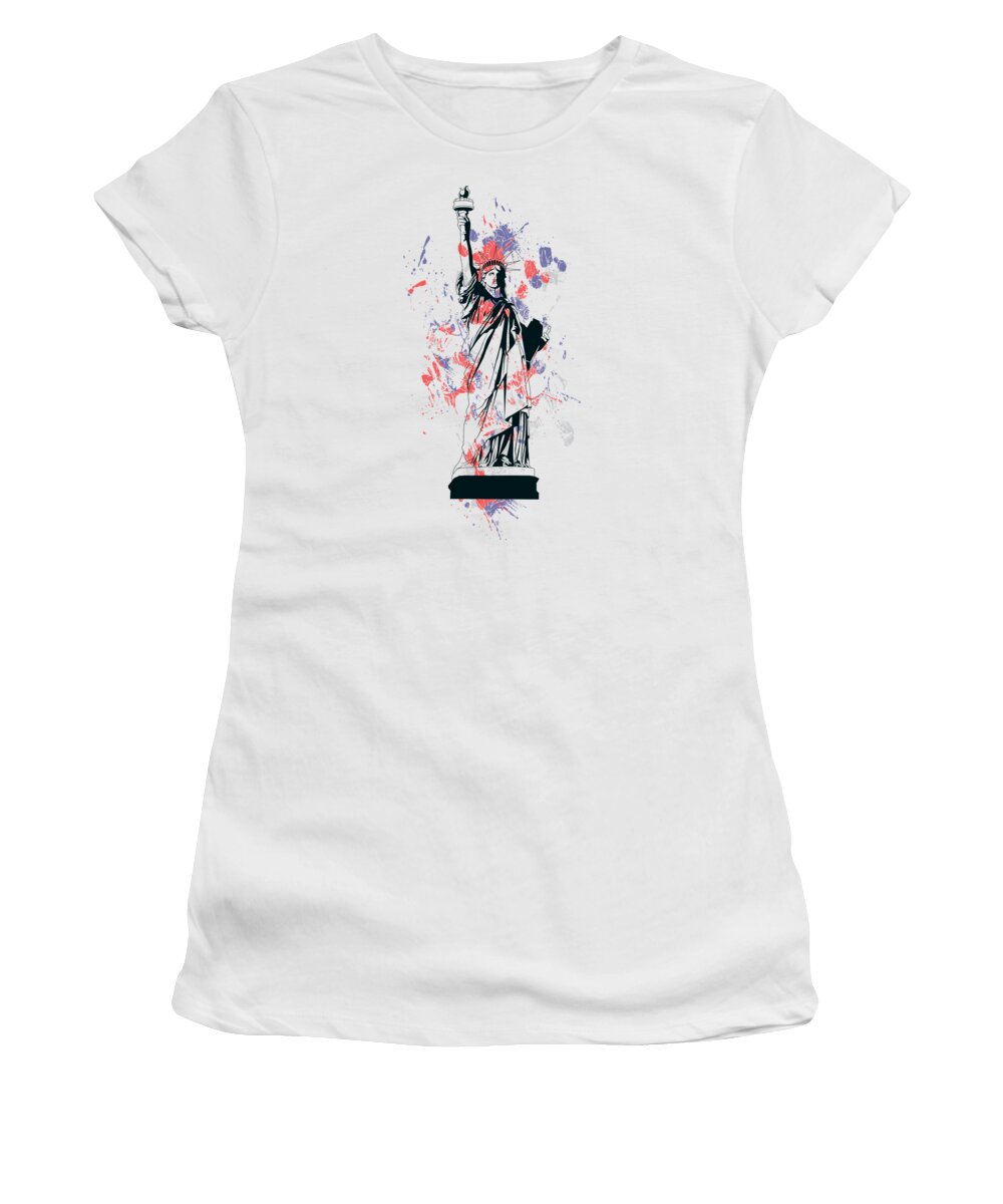Military Women's T-Shirt featuring the digital art Statue of Liberty by Jacob Zelazny