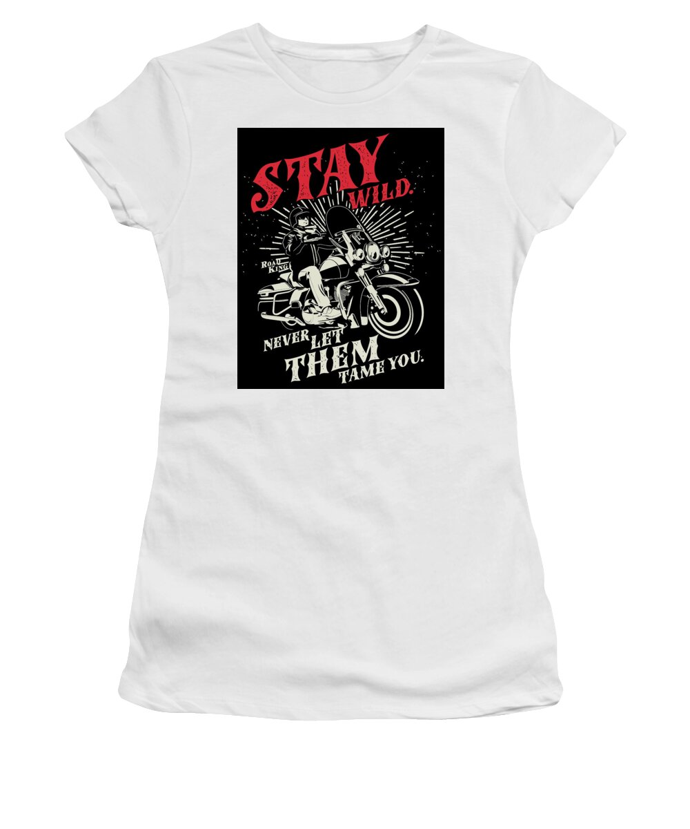 Motorcycle Women's T-Shirt featuring the digital art Stay Wild by Long Shot