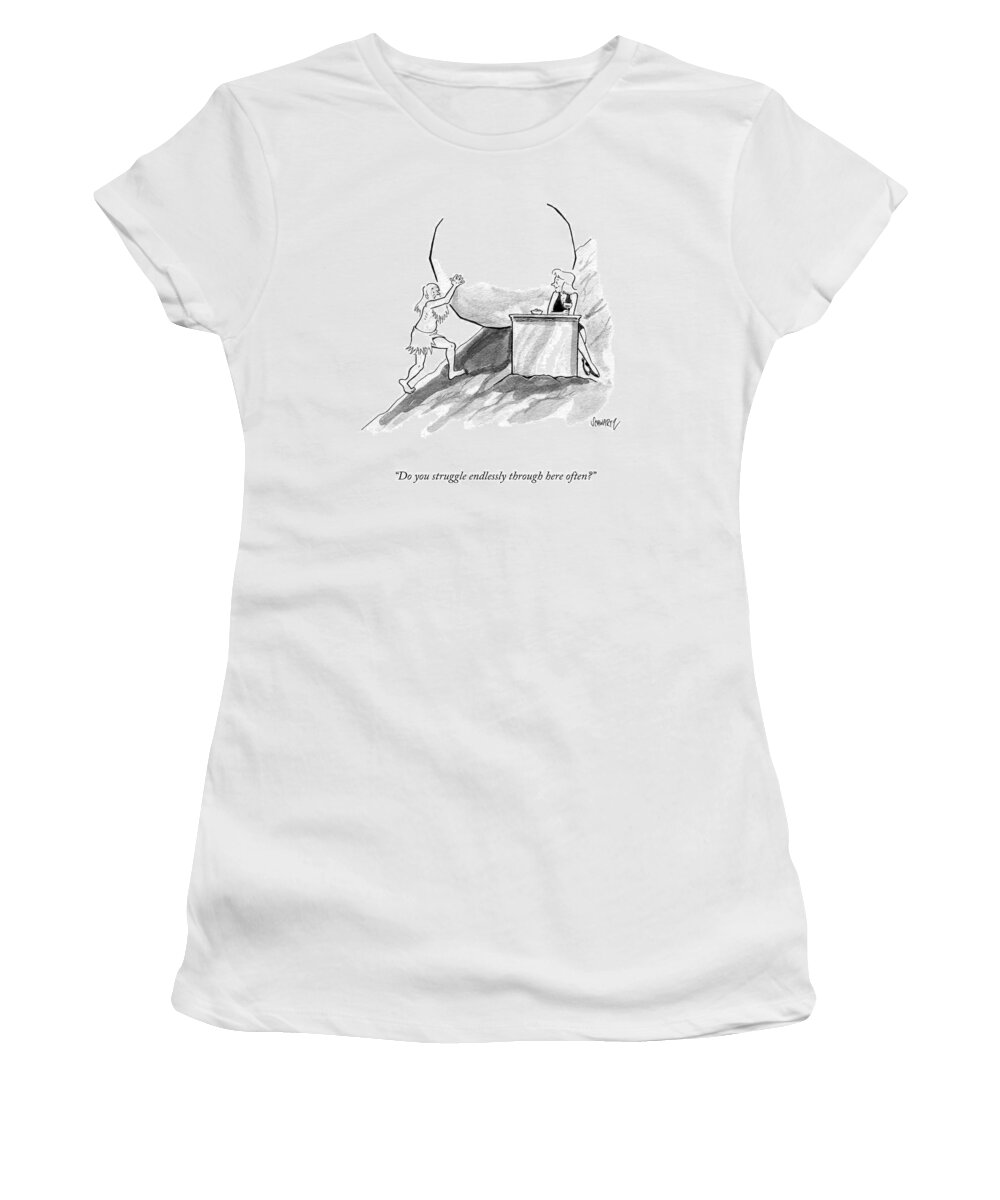 Cctk Women's T-Shirt featuring the drawing Struggle Endlessly by Benjamin Schwartz