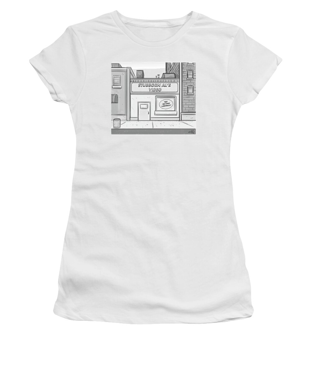 Captionless Women's T-Shirt featuring the drawing Stubborn Al's Video by Ellis Rosen