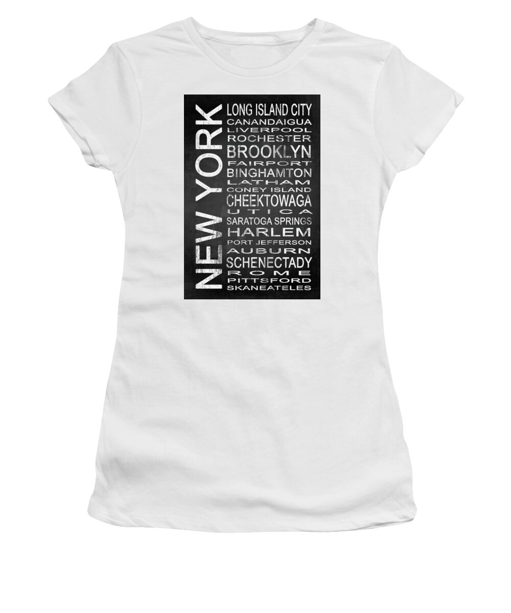 Subway Sign Women's T-Shirt featuring the digital art SUBWAY New York State 3 by Melissa Smith