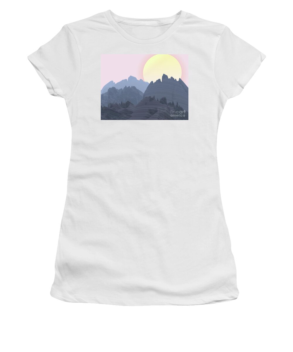 Imagination Women's T-Shirt featuring the digital art Sun Mountain by Phil Perkins