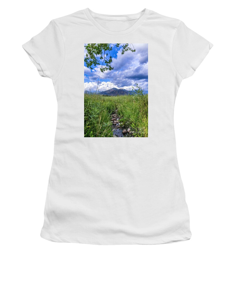 Taos Women's T-Shirt featuring the photograph Taos Mountain Stream by Elijah Rael