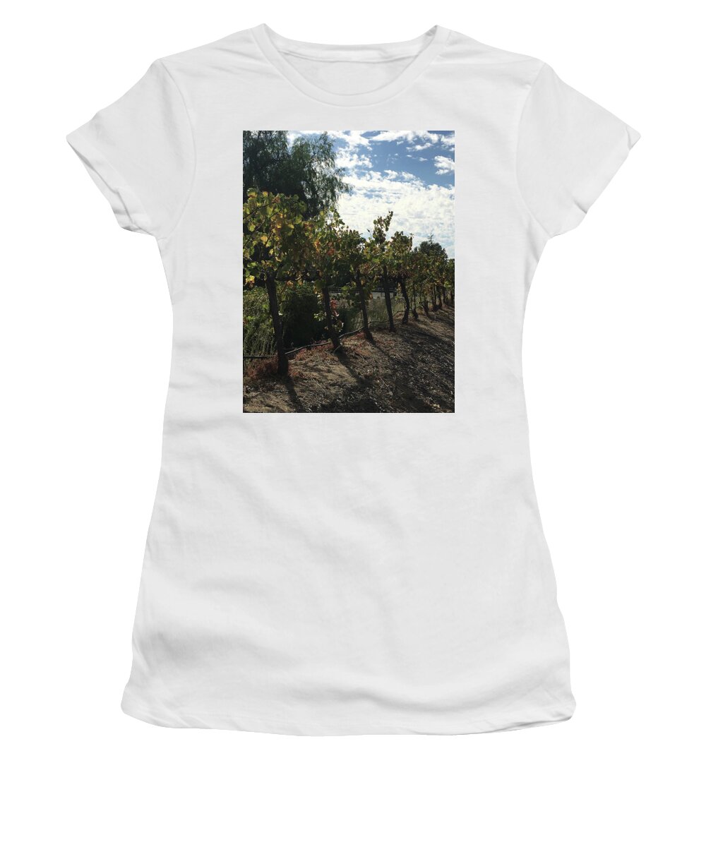 Grapevines Women's T-Shirt featuring the photograph Temecula Vines by Roxy Rich