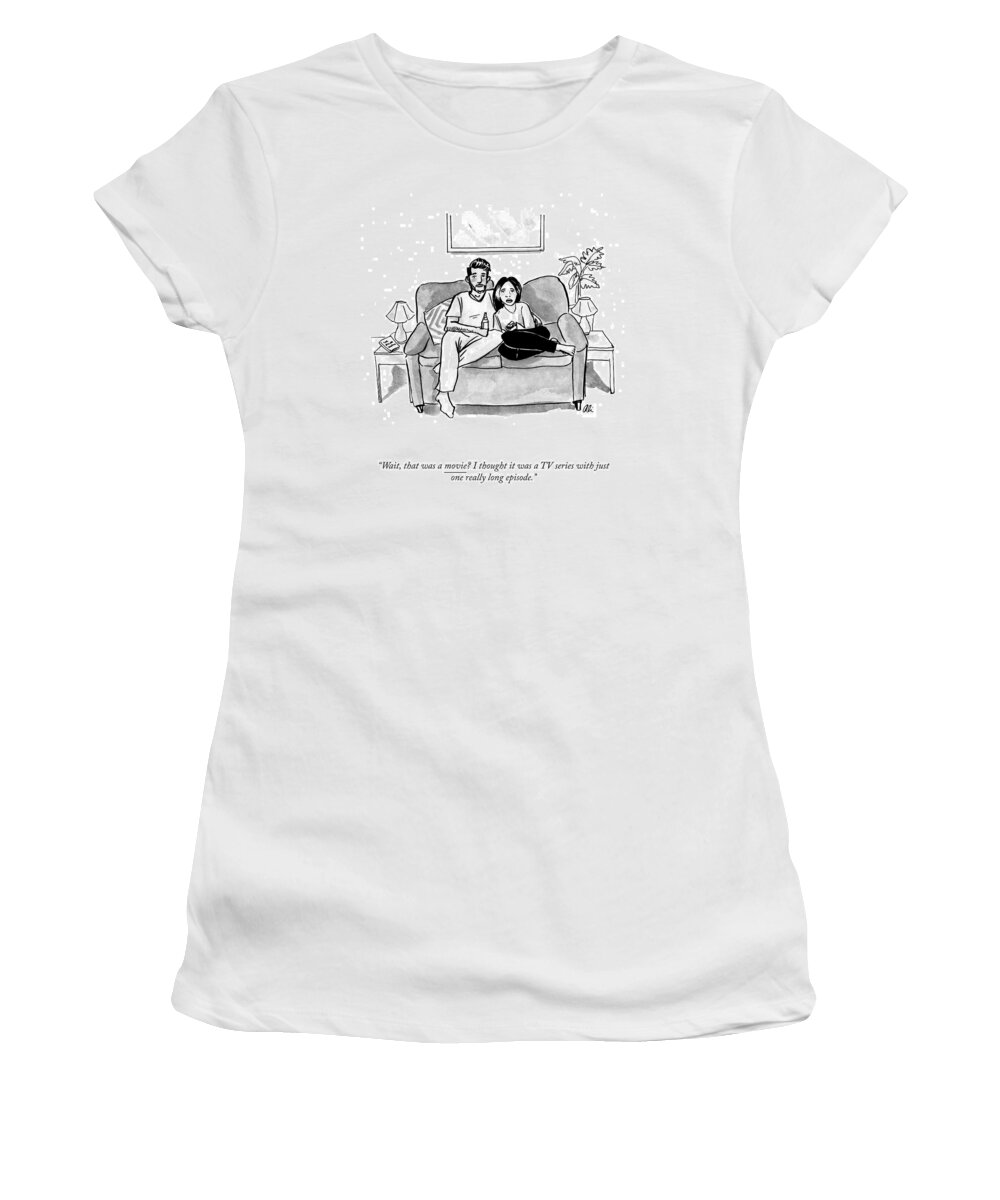 Wait Women's T-Shirt featuring the drawing That Was A Movie? by Ali Solomon
