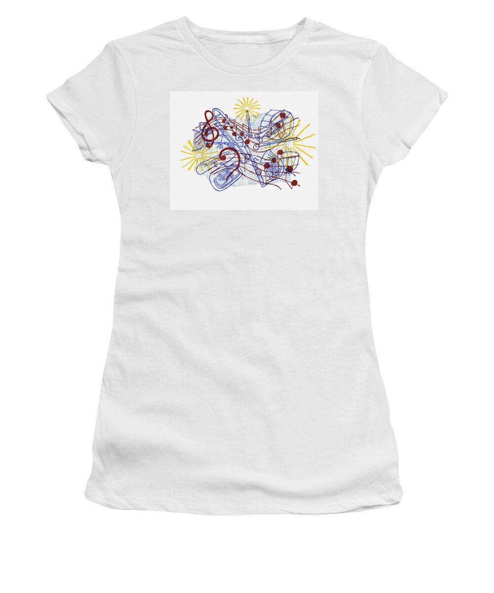 Band Women's T-Shirt featuring the relief The Band by Ben Bohnsack