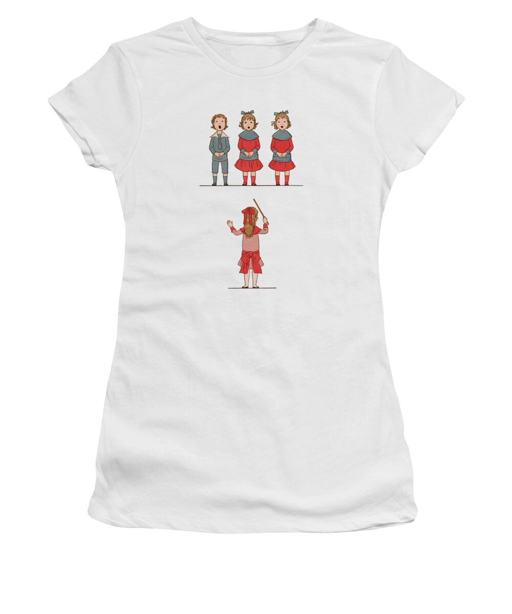 Childrens Choir Women's T-Shirt featuring the digital art The Choirmaster by Madame Memento
