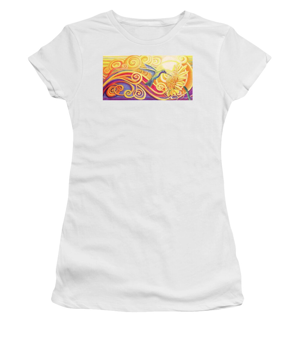 Hummingbird Women's T-Shirt featuring the painting The Hummingbird by David Sockrider