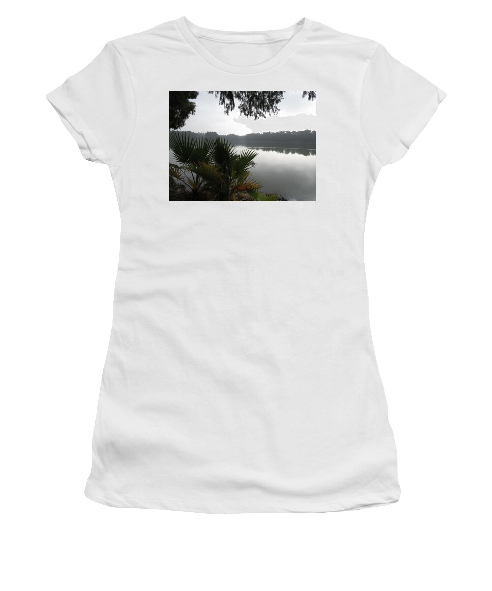  Women's T-Shirt featuring the photograph The Lake - Fairmount by Raymond Fernandez