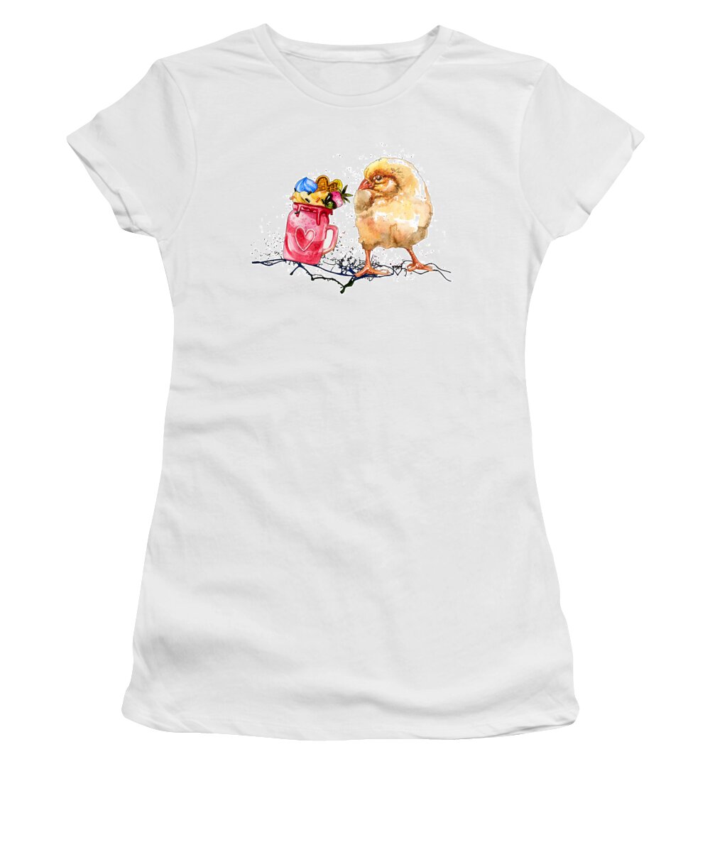 Food Women's T-Shirt featuring the painting The Little Gourmand 08 by Miki De Goodaboom