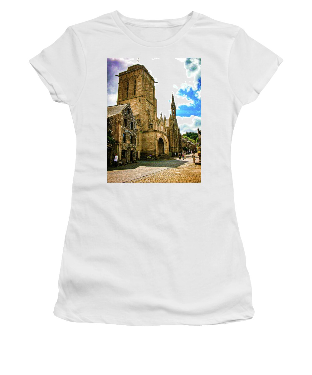 France Women's T-Shirt featuring the photograph The Locronan Parish close by Jim Feldman