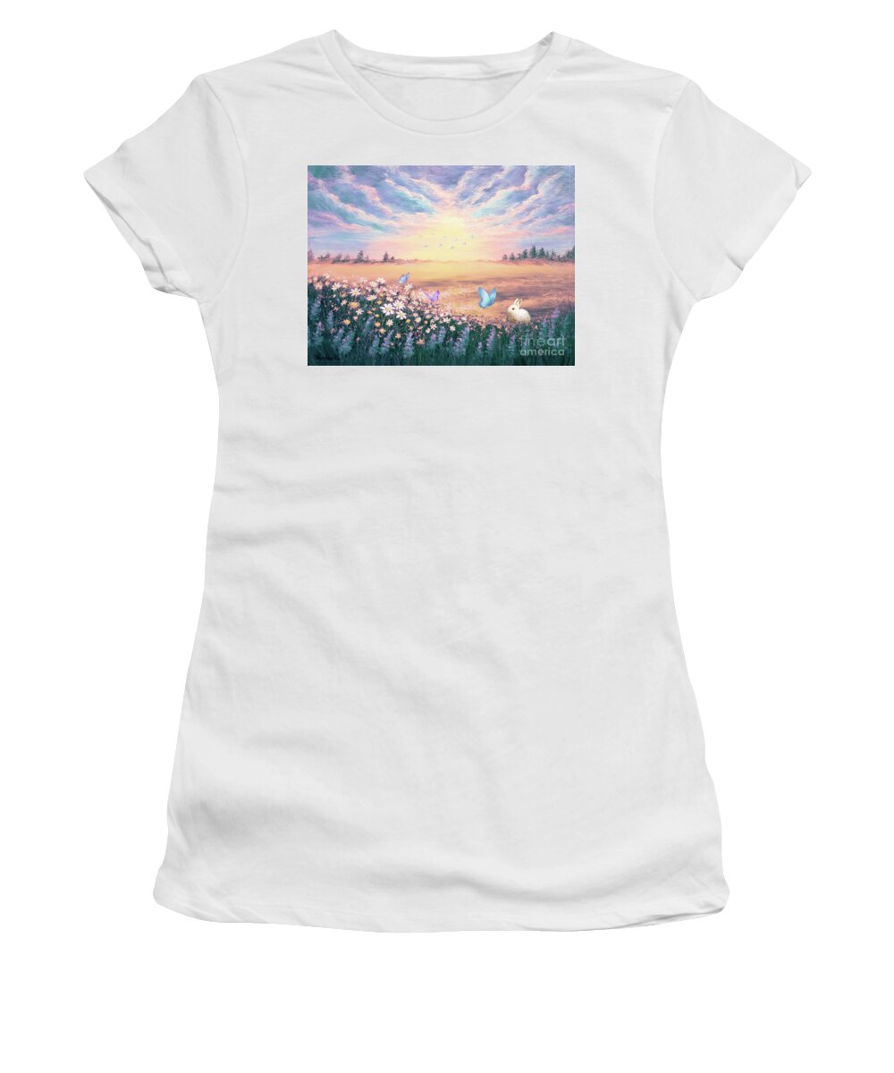 Fall Women's T-Shirt featuring the painting The Morning Light 2 by Yoonhee Ko