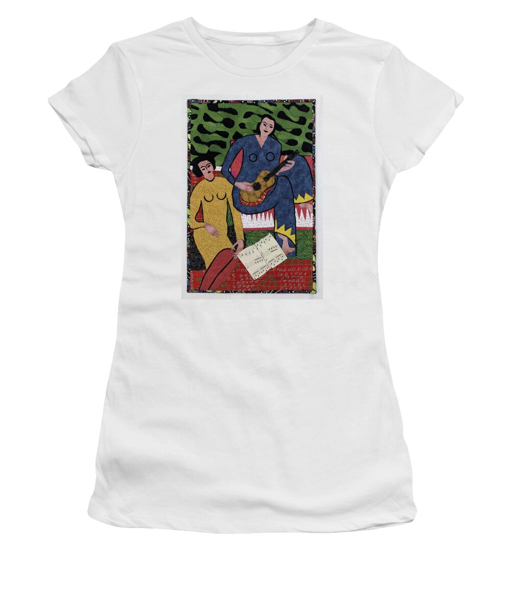 Master Copy Women's T-Shirt featuring the tapestry - textile The Music, after Matisse by Martha Ressler