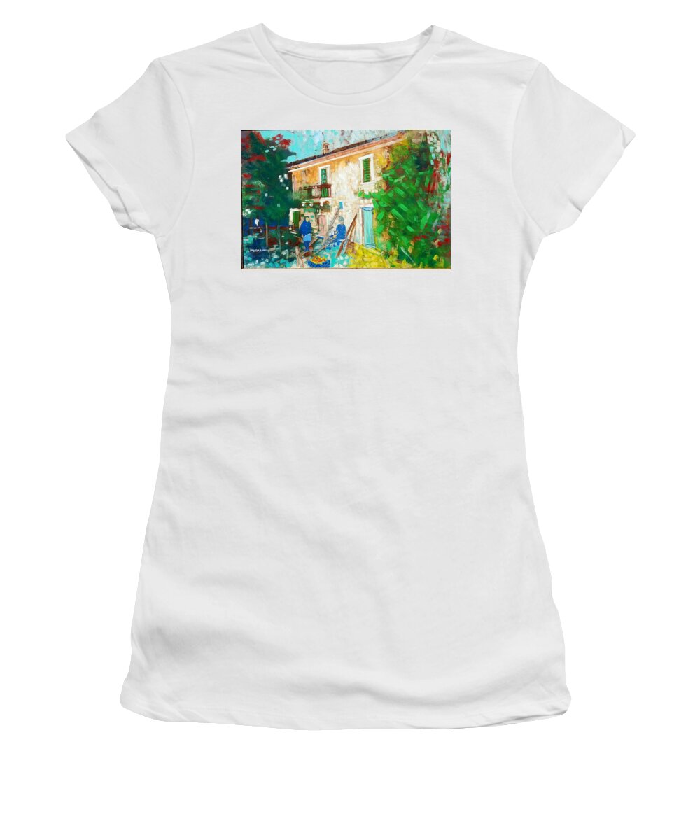 Italy Women's T-Shirt featuring the painting The Old House by Kurt Hausmann