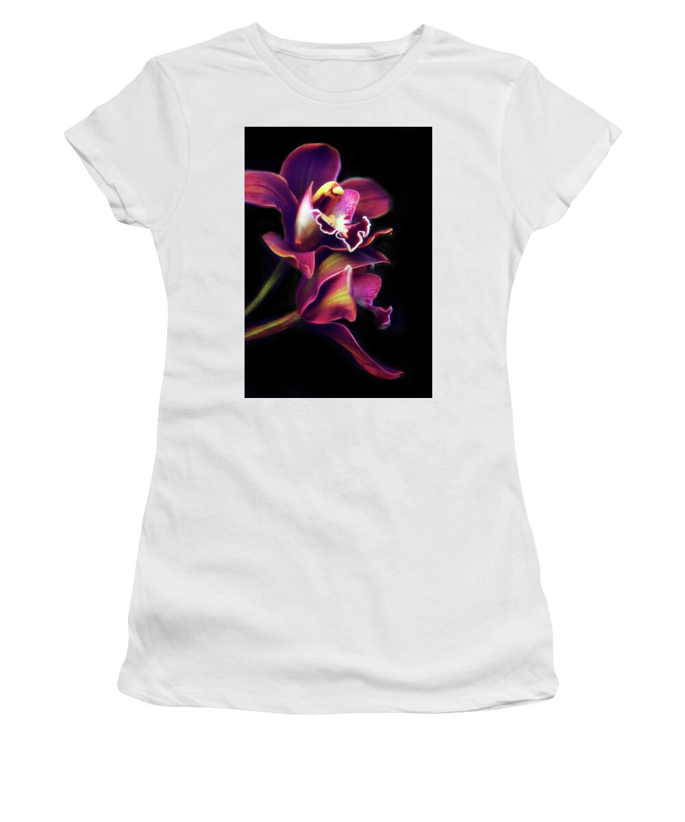 Orchids Women's T-Shirt featuring the photograph The Painted Orchid by Jessica Jenney