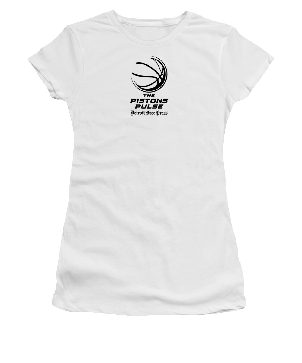 Pistons Women's T-Shirt featuring the digital art The Pistons Pulse Black Logo by Gannett