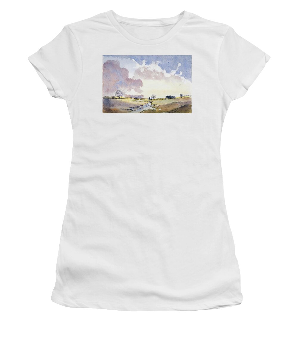 The Quiet Man Women's T-Shirt featuring the painting 'The Quiet Man' Country by Rob Hemphill