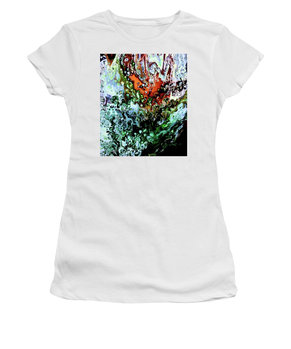 Ocean Women's T-Shirt featuring the painting The Sea Below by Anna Adams