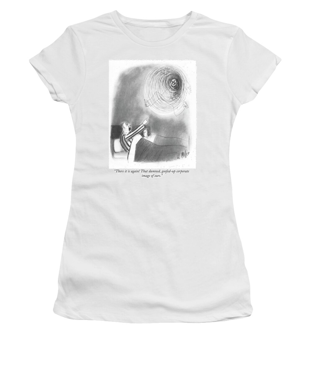 Anxiety Women's T-Shirt featuring the drawing There It Is Again by Warren Miller