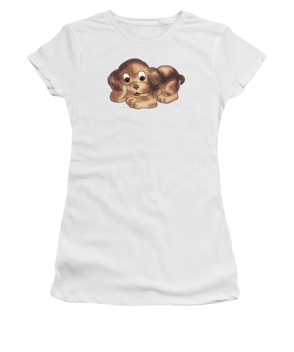 Dog Women's T-Shirt featuring the digital art Thinking Thinking by John Haldane