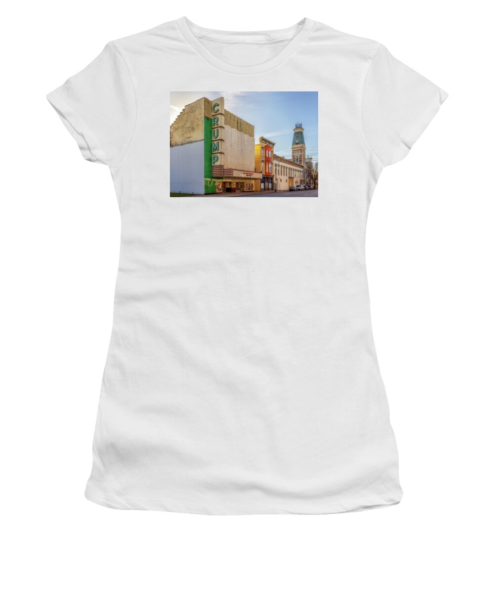 Columbus Historic District Women's T-Shirt featuring the photograph Third Street Historic Architecture - Columbus, Indiana by Susan Rissi Tregoning