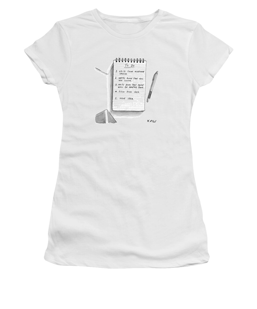 Captionless Women's T-Shirt featuring the drawing To Do by Will McPhail