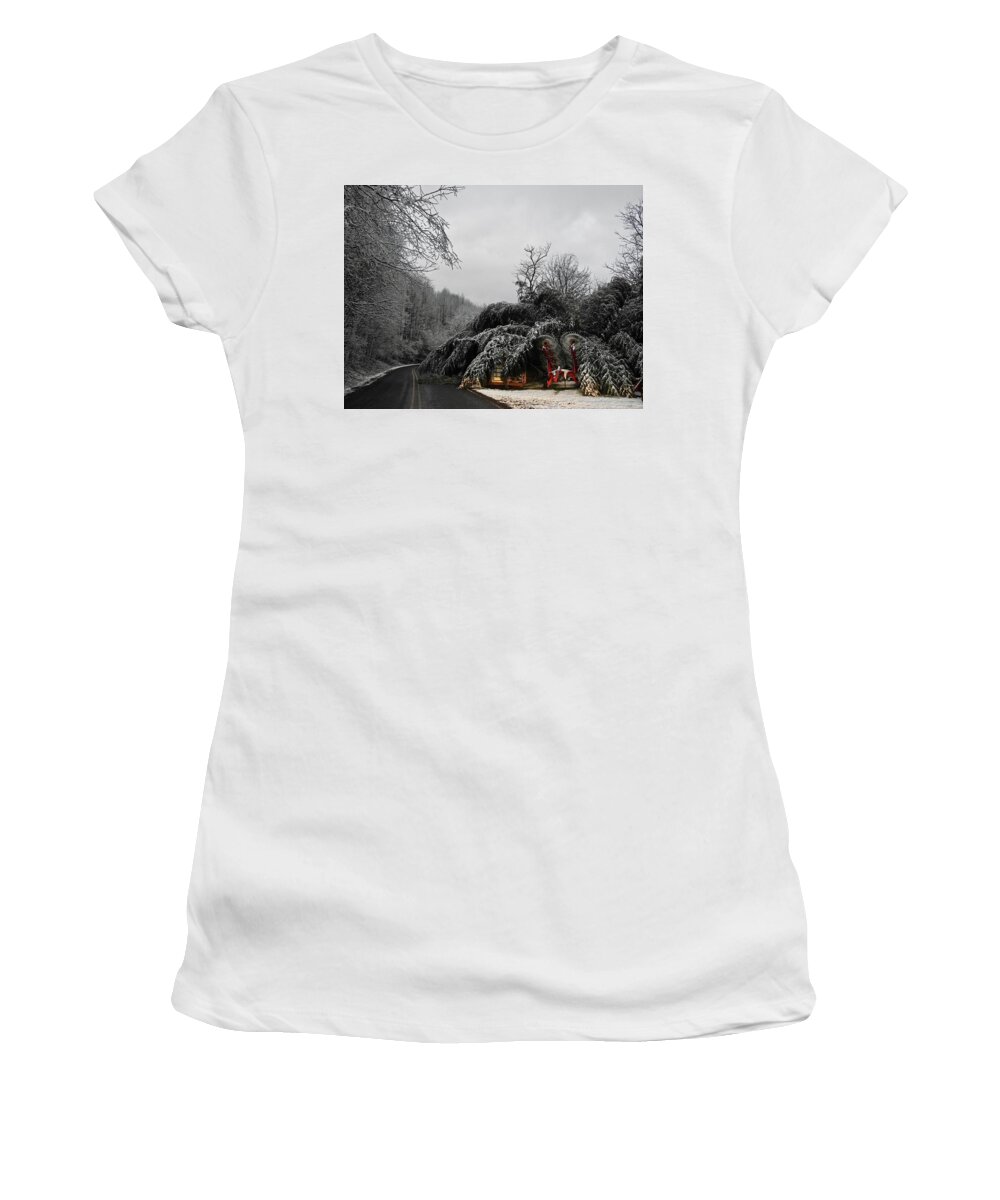 Tractor Tarantula Women's T-Shirt featuring the photograph Tractor Tarantula by Kathy Chism