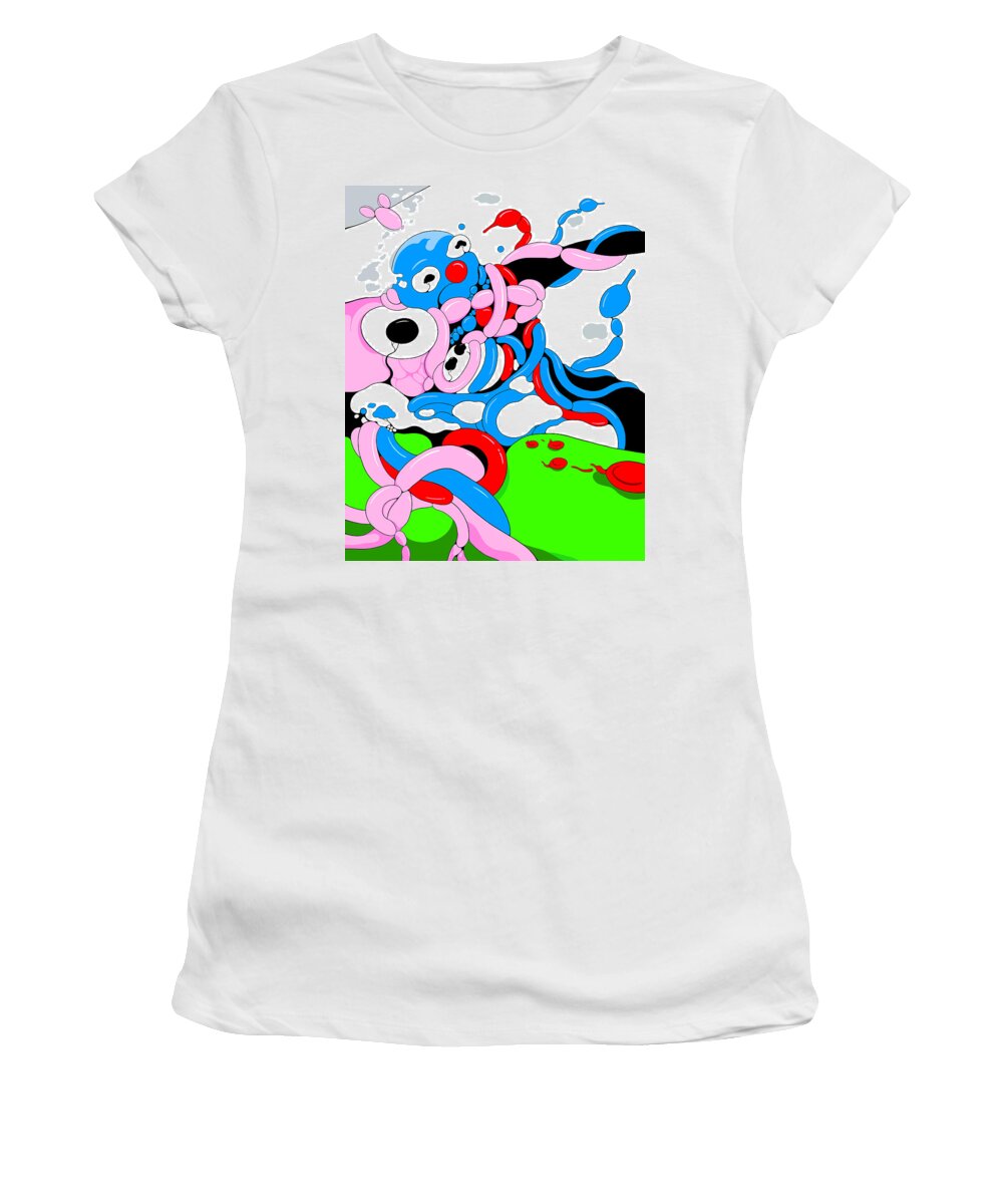 Balloons Women's T-Shirt featuring the digital art Twisted Circus by Craig Tilley