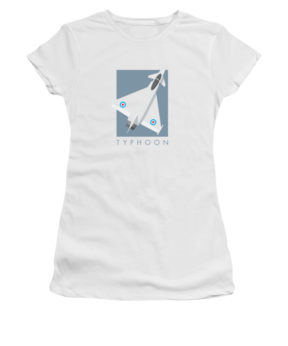 Typhoon Women's T-Shirt featuring the digital art Typhoon Jet Fighter Aircraft - Slate by Organic Synthesis