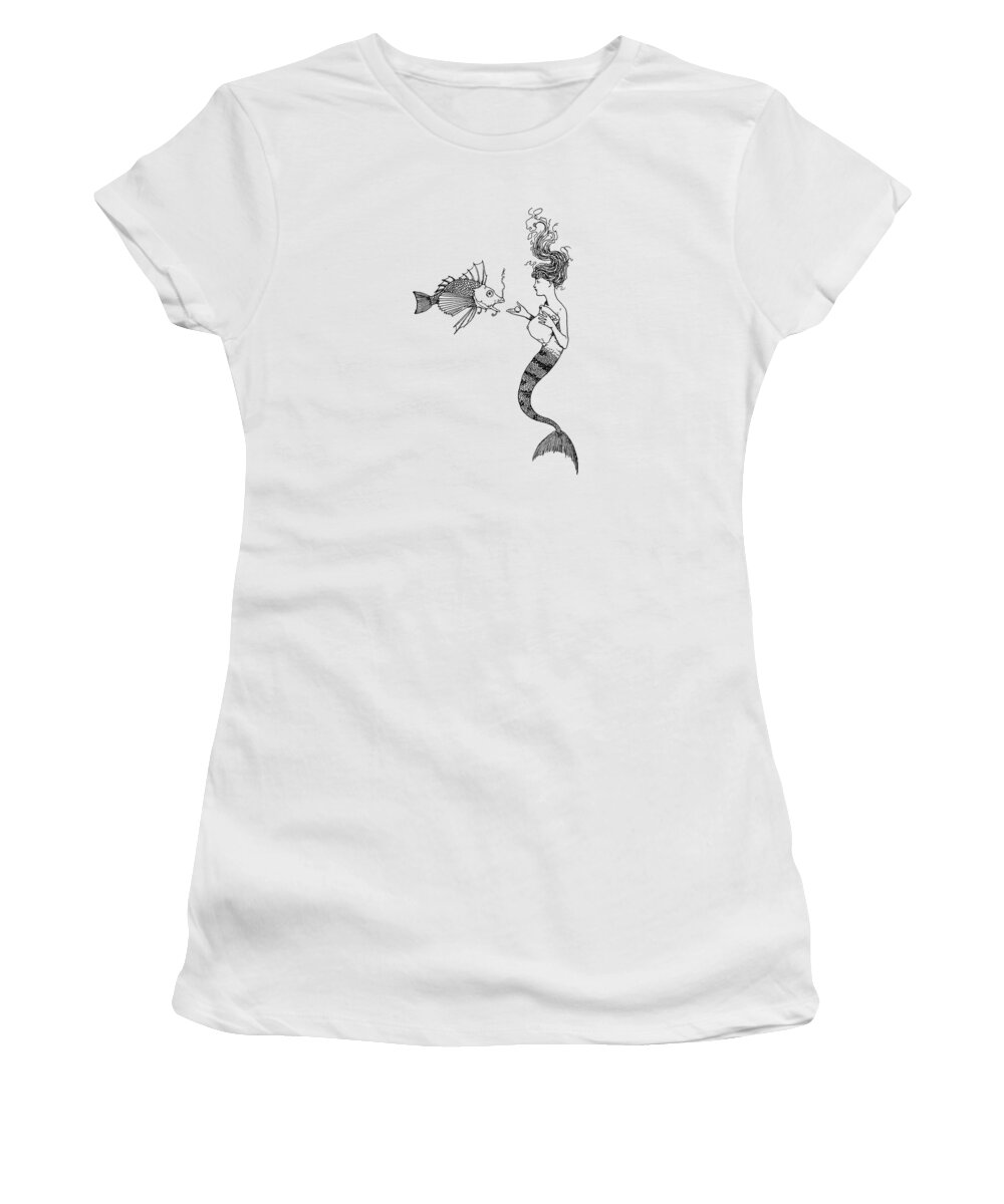 Mermaid Women's T-Shirt featuring the digital art Underwater friends by Madame Memento