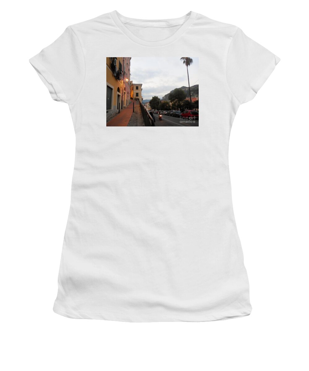 Ventimiglia Women's T-Shirt featuring the photograph Ventimiglia Evening by Aisha Isabelle