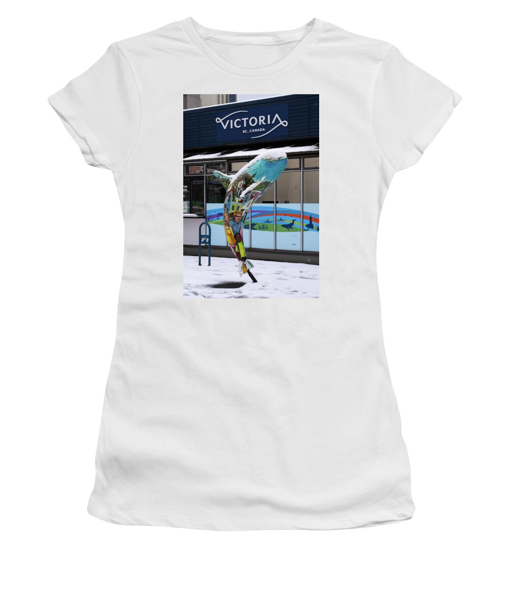 Whale Women's T-Shirt featuring the photograph Victoria Christmas Whale by Bill Cubitt