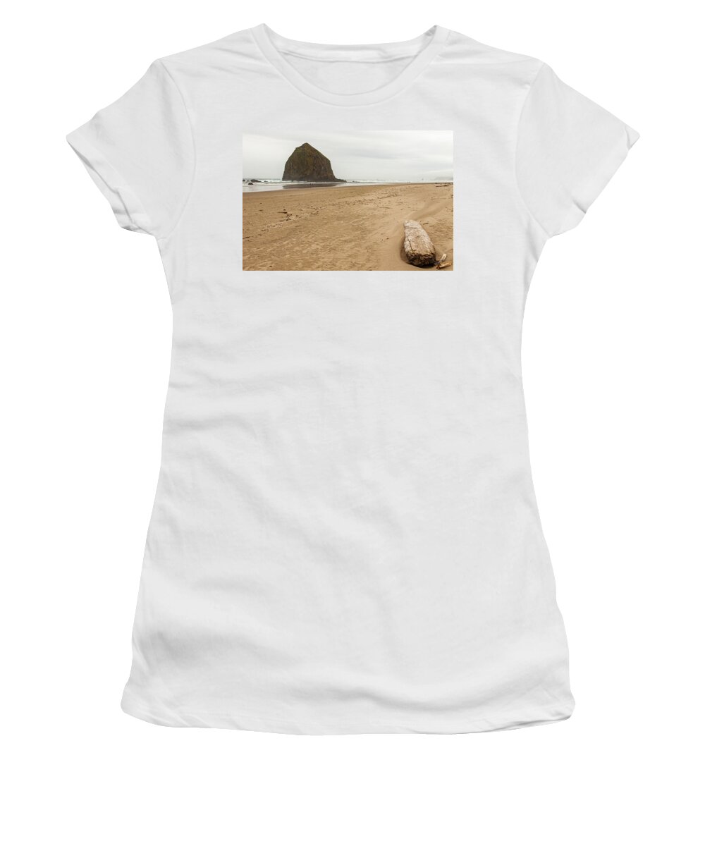 Landscapes Women's T-Shirt featuring the photograph Walking The Beach by Claude Dalley