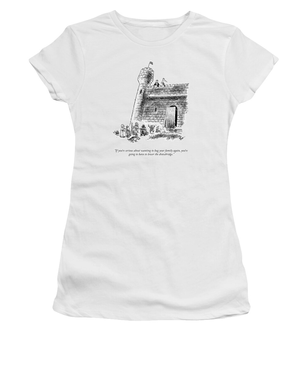 A25381 Women's T-Shirt featuring the drawing Wanting To Hug Your Family Again by Frank Cotham
