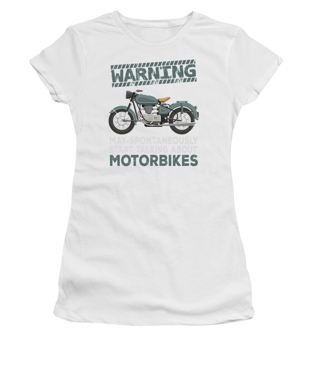 Gift For Husband Women's T-Shirt featuring the digital art Warning Motorbikes by Jacob Zelazny