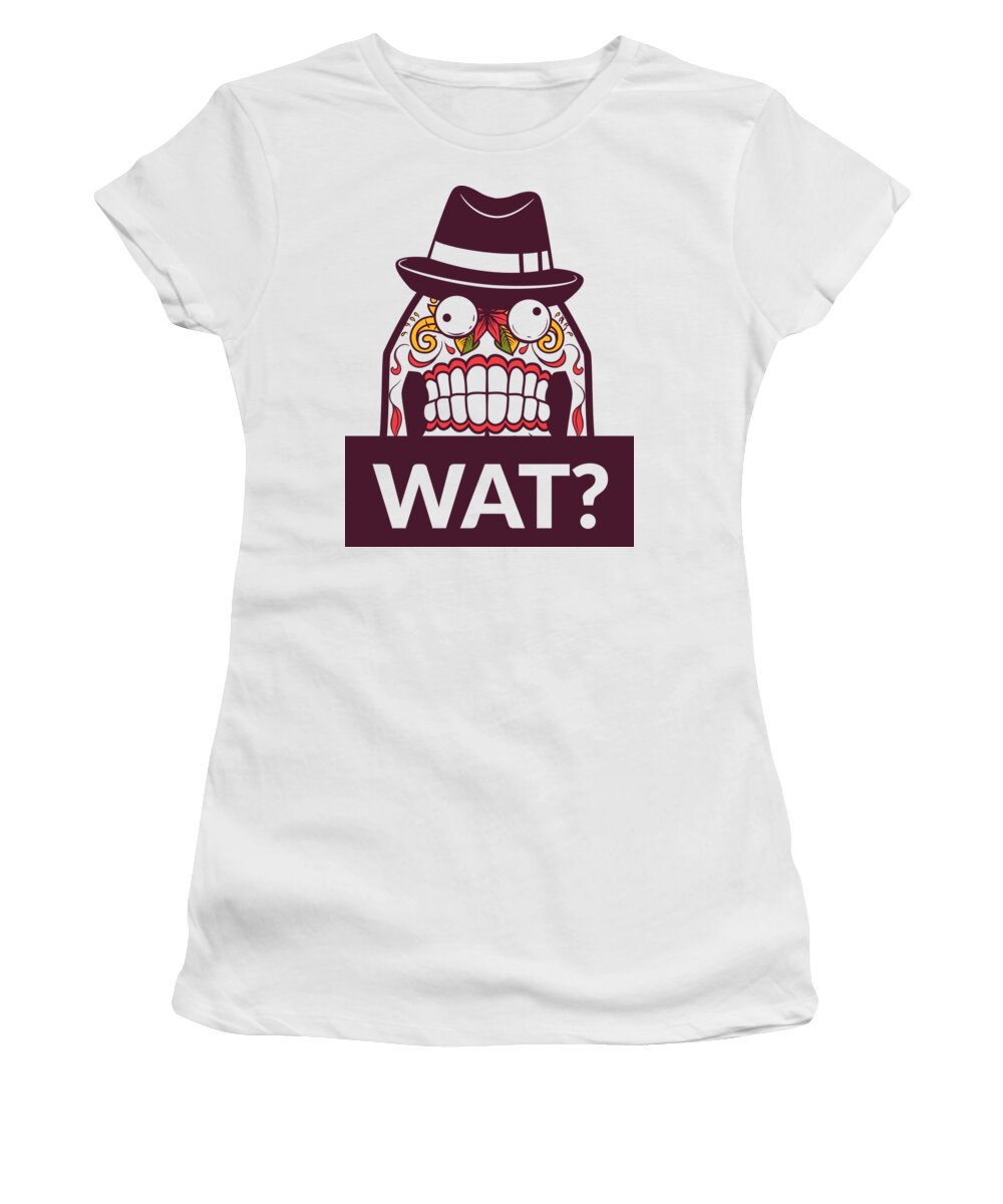 Halloween Women's T-Shirt featuring the digital art Wat Sugar Skull by Jacob Zelazny