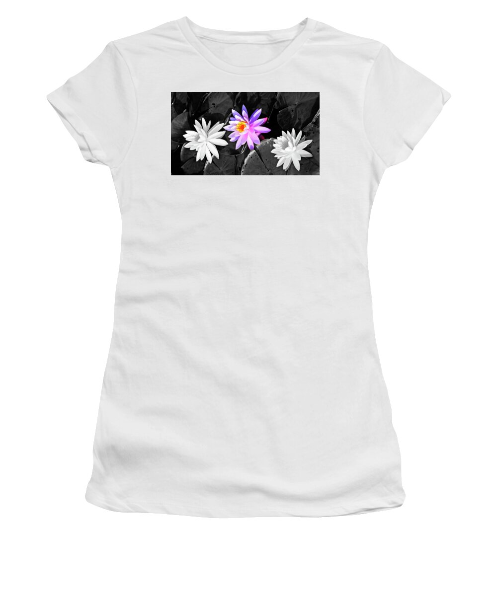Flowers Women's T-Shirt featuring the photograph Water lilies by Louis Dallara