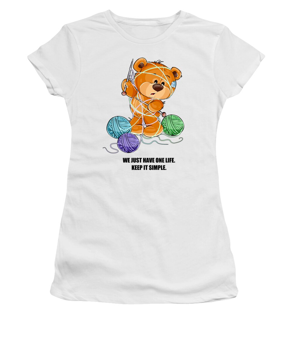 Bears Women's T-Shirt featuring the mixed media We Just Have One Life by Miki De Goodaboom