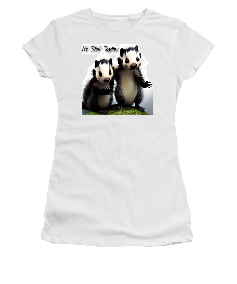 Digital Women's T-Shirt featuring the digital art We Stink Together by Beverly Read