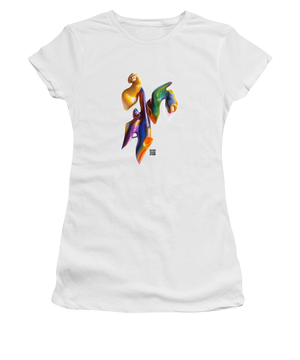 Abstract Women's T-Shirt featuring the digital art What are You Doing? by Rafael Salazar