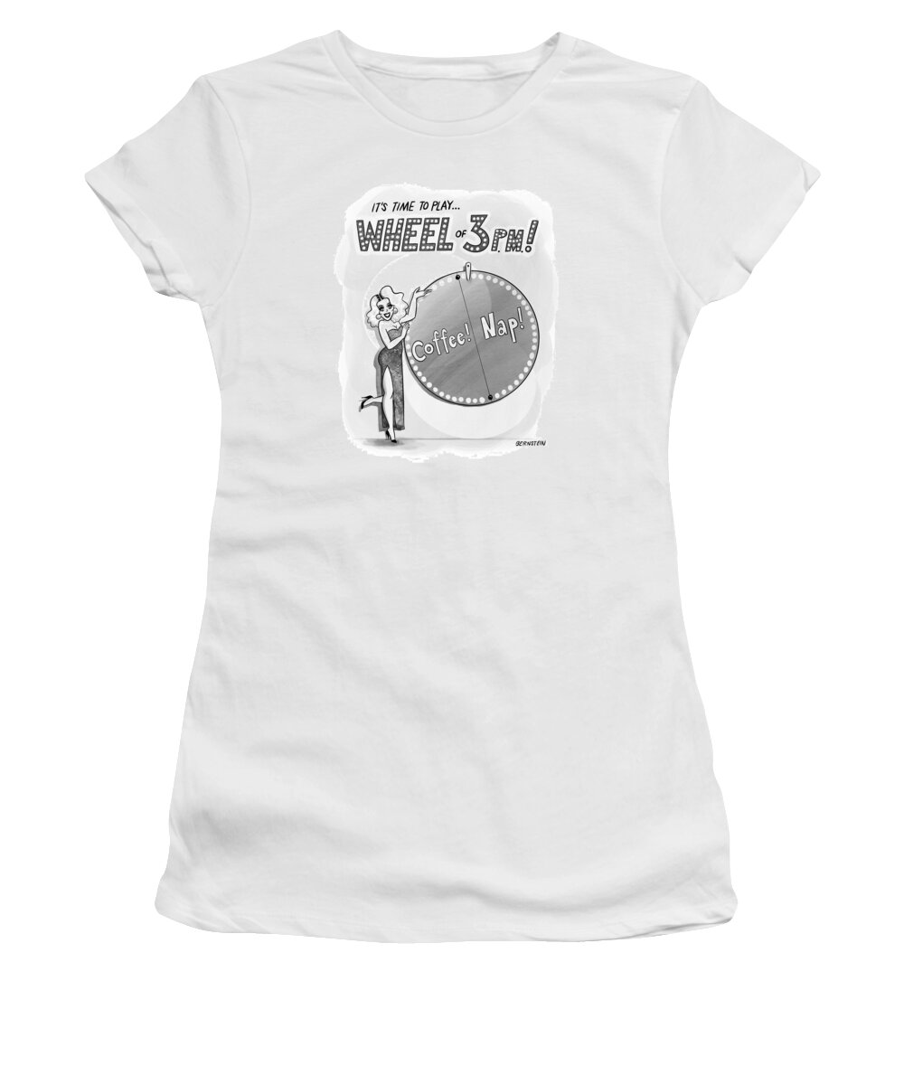 Captionless Women's T-Shirt featuring the drawing Wheel of 3PM by Emily Bernstein