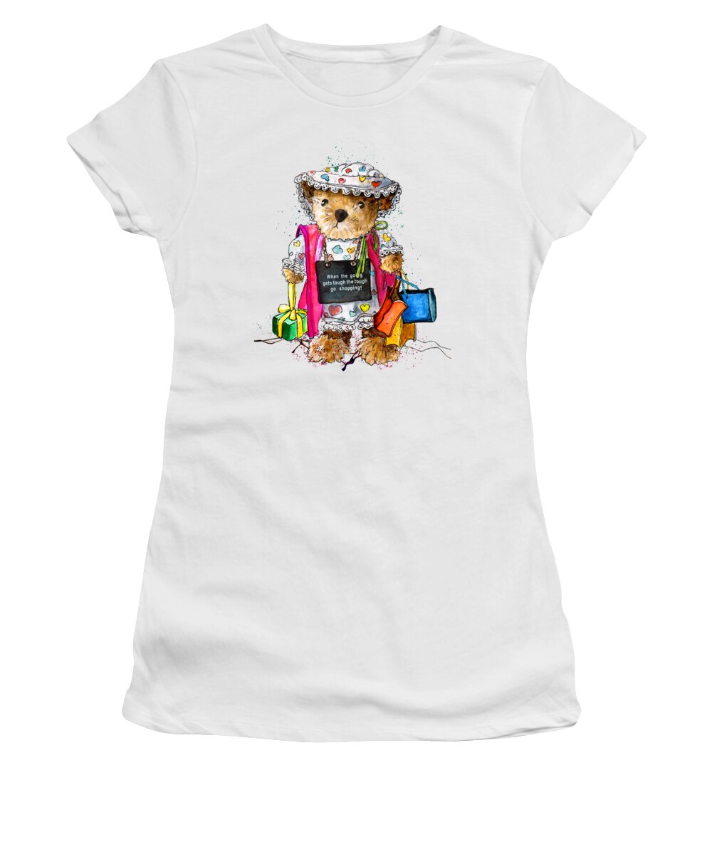 Bear Women's T-Shirt featuring the painting When The Going Gets Tough by Miki De Goodaboom
