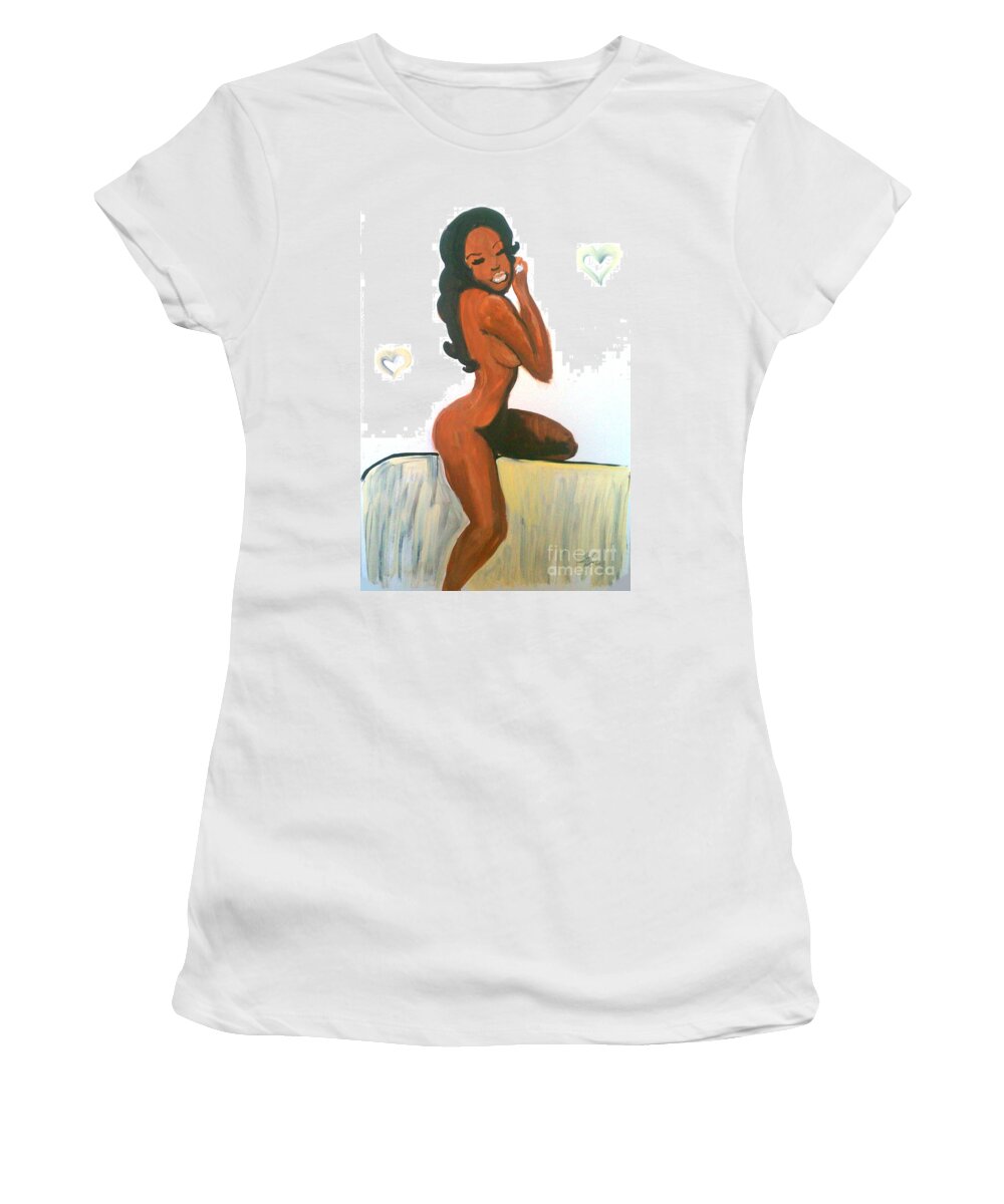 Art Women's T-Shirt featuring the painting White Wedding by Marisela Mungia