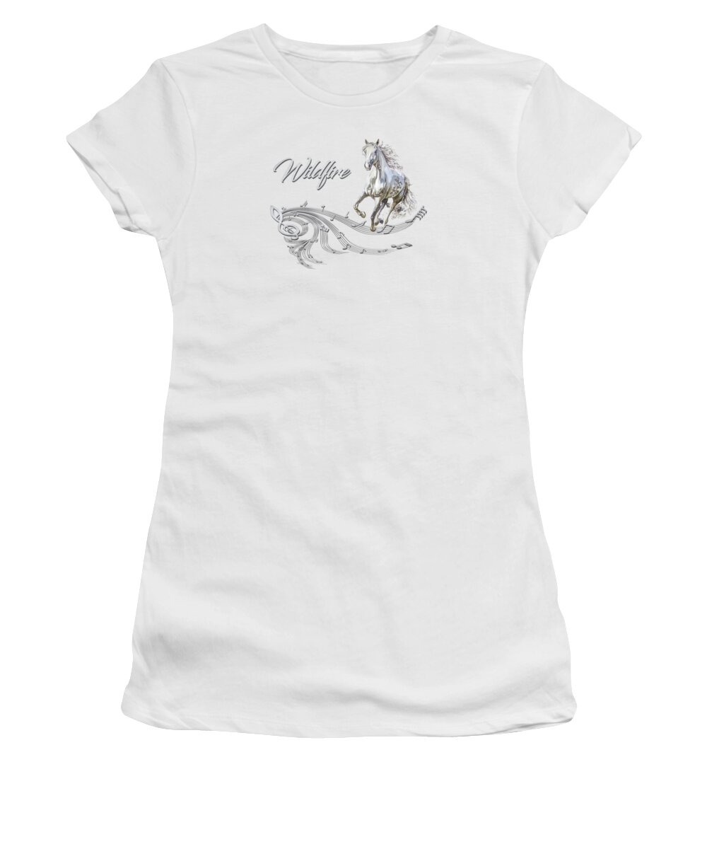 Horse Women's T-Shirt featuring the mixed media Wildfire Dream Horse Art 1 by Walter Herrit