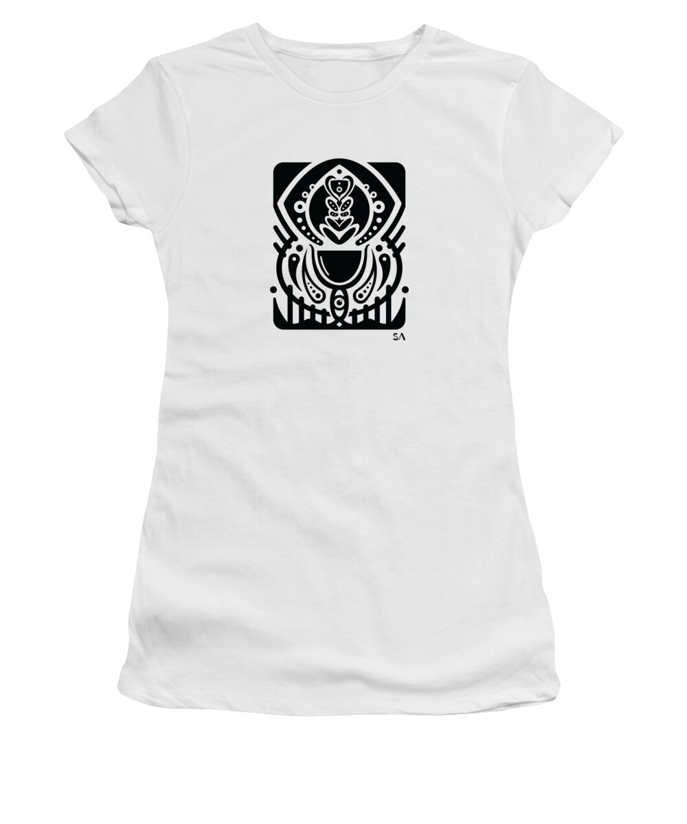 Black And White Women's T-Shirt featuring the digital art Wine by Silvio Ary Cavalcante