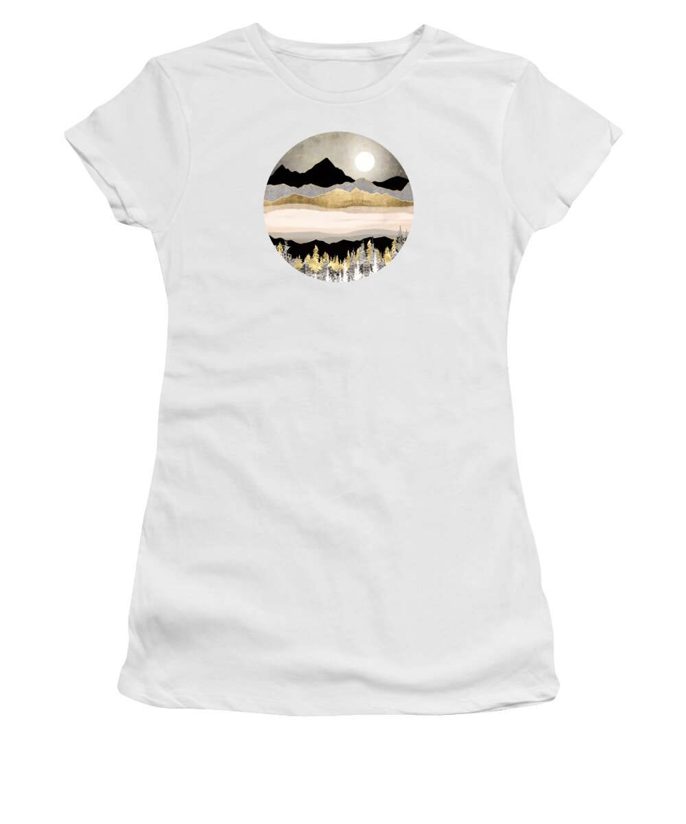 Moon Women's T-Shirt featuring the digital art Winter Moon by Spacefrog Designs