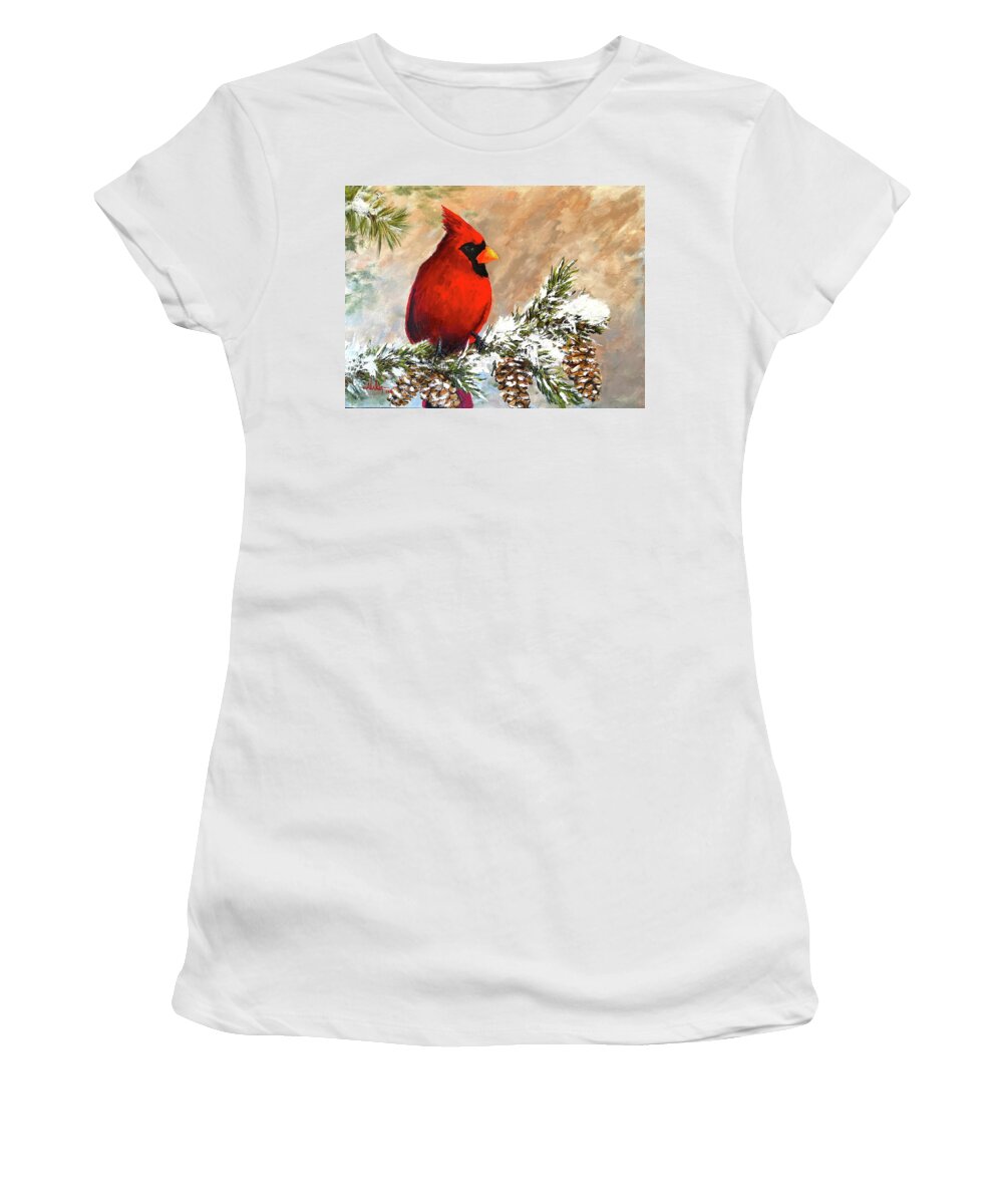 Winter Women's T-Shirt featuring the painting Winter Song by Alan Lakin