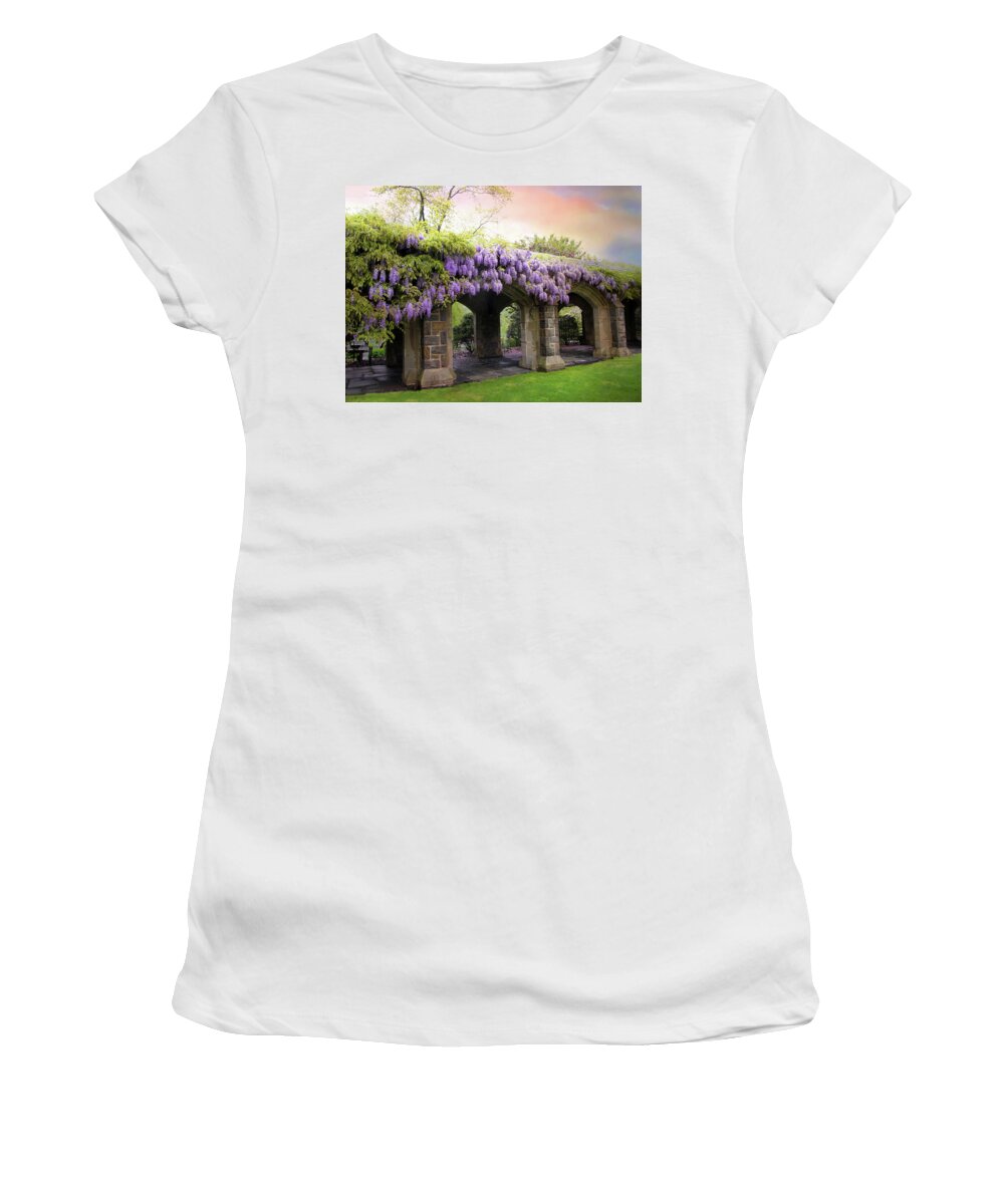 Wisteria Women's T-Shirt featuring the photograph Wisteria in May by Jessica Jenney