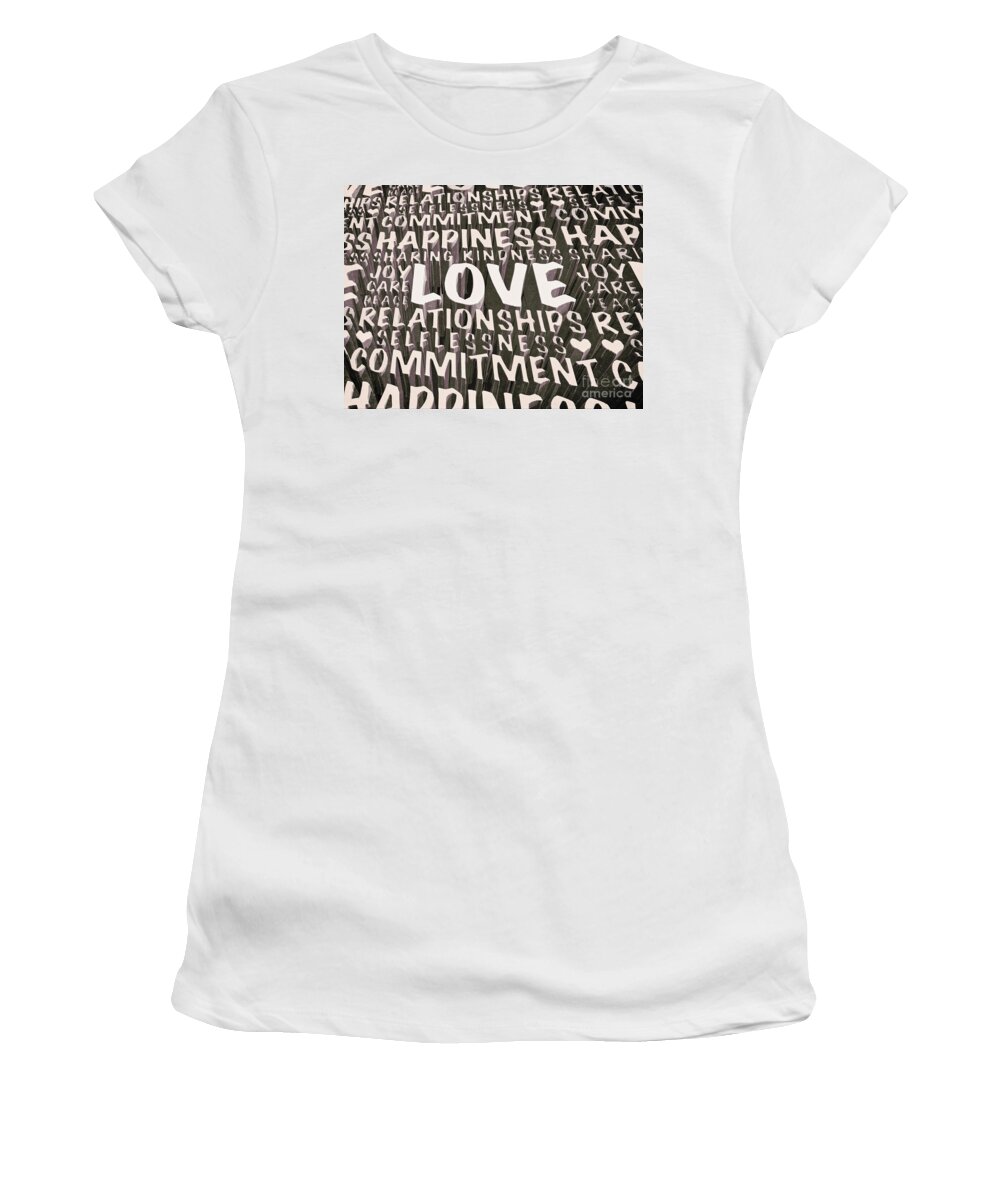 Love Women's T-Shirt featuring the digital art Words of Love by Phil Perkins