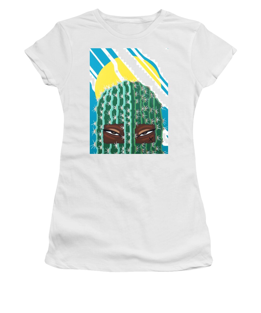 Cactus Art Women's T-Shirt featuring the painting X by Aliya Michelle